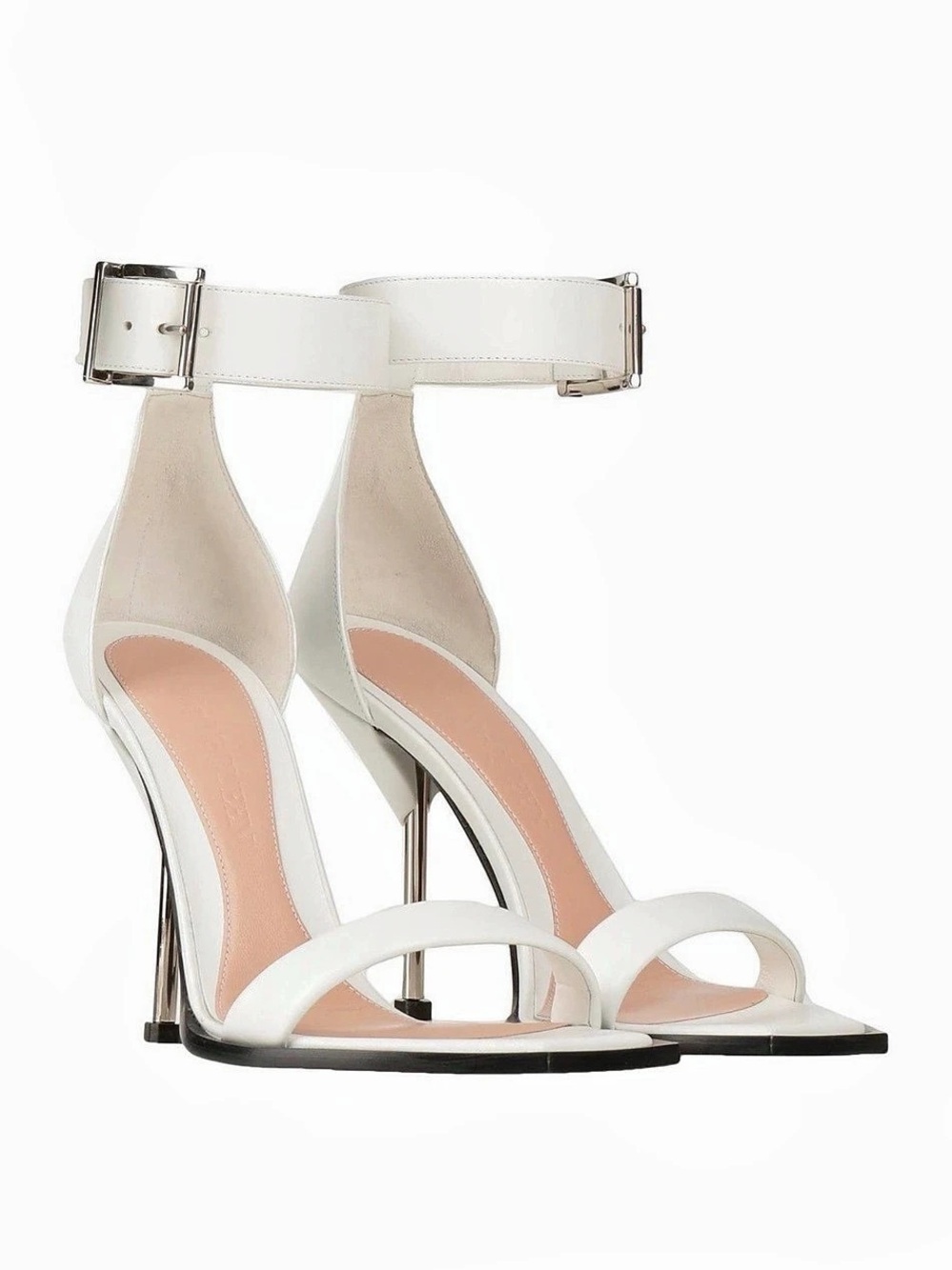 Alexander McQueen Grommets Padded Square Toe Stiletto Buckle Leather Heeled